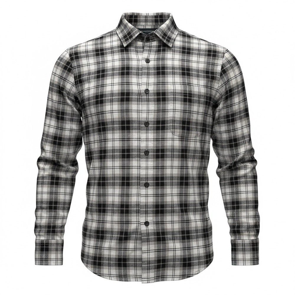 Banana Republic 100% Cotton Untucked Fit‎ Men's S Plaid Luxe Lumberjack Preppy